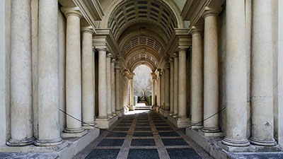 The gallery at Palazzo Spada by Borromini optical illsusion forced perspective