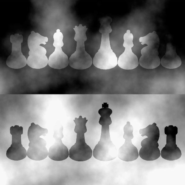 Chess pieces illusion