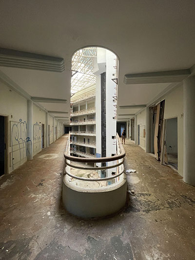 Portal in an abandoned hotel
