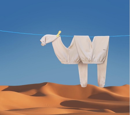 Helga Stentzel art - Camel made out of two trousers.