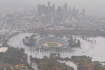 Dodger stadium flooded