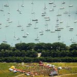 Boats floating in the bay