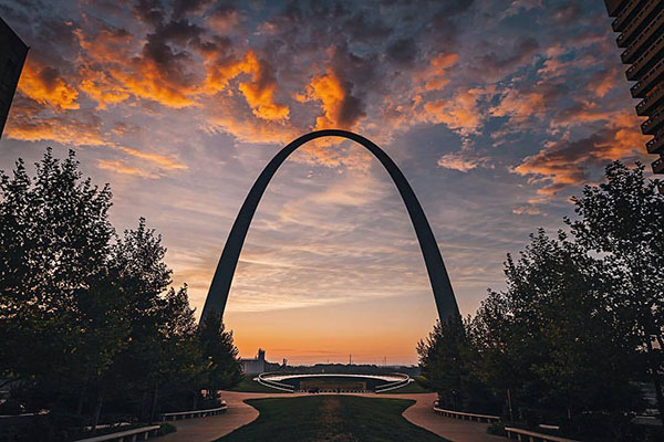 The Gateway Arch in St Louis is an optical illusion. The arch is as tall as it is wide; 192 meters. But from nearly every angle it will seem much taller than it is wide.
