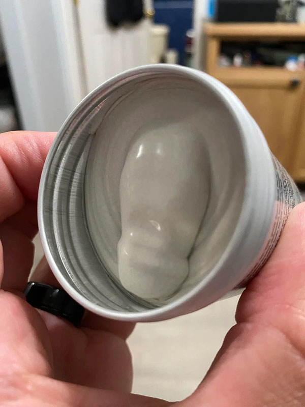 Penis shaped hair product illusion