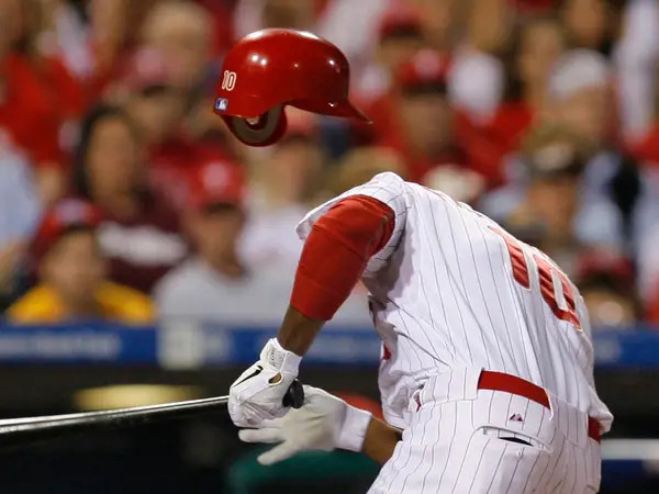 This photo of a headless player of the Philidelphia Phillies is perfectly timed.