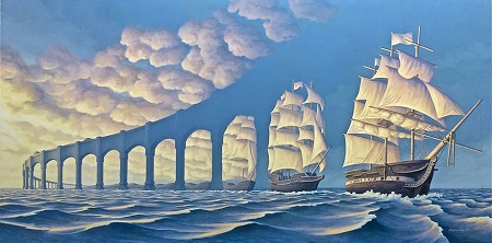 Ship illusions painting 
