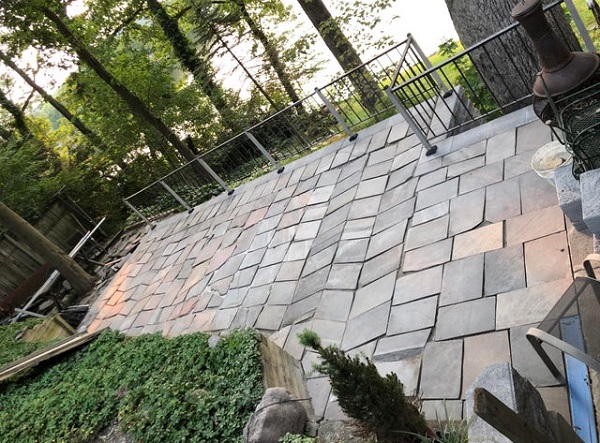 A slate patio