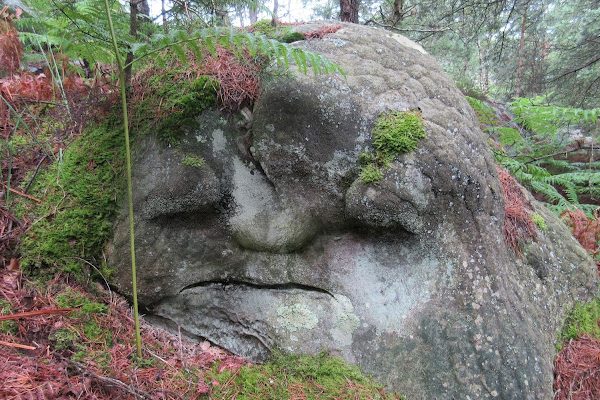 sorrowful rock face pareidolia