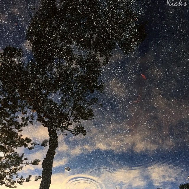 A starry night sky optical illusion