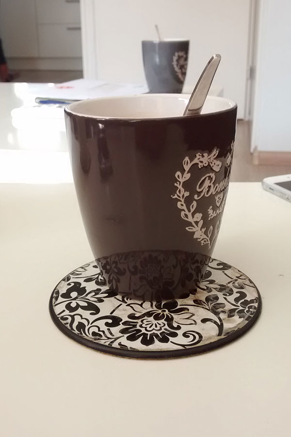 The transparent coffee cup is just an illusion