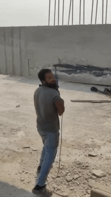 Wall drilling forced perspective illusion