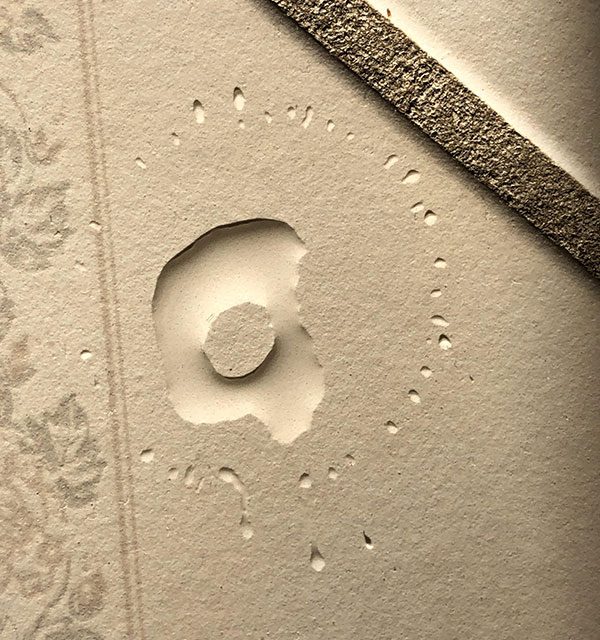 Water drop on the kitchen floor