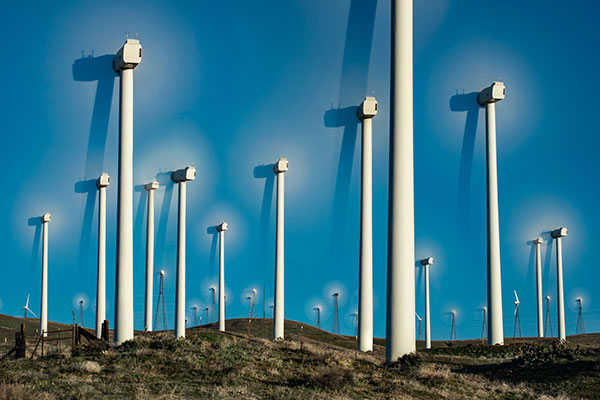 Wind turbines illusion