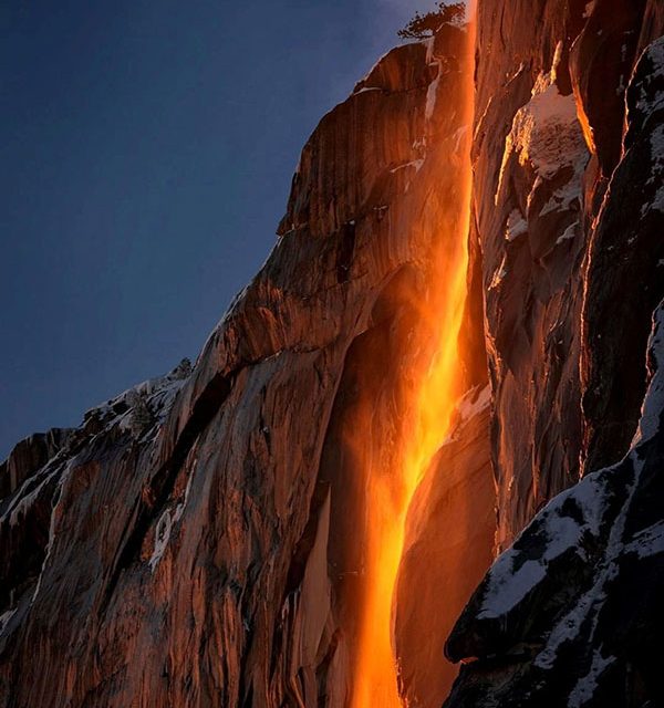 Yosemite Firefall is a landmark that is an optical illusion